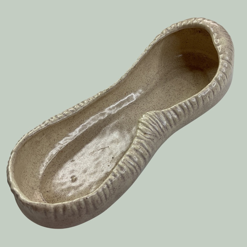 Royal Haeger Ceramic Peanut Dish‎ 12.5in Speckled Beige Mid Century MCM Vintage